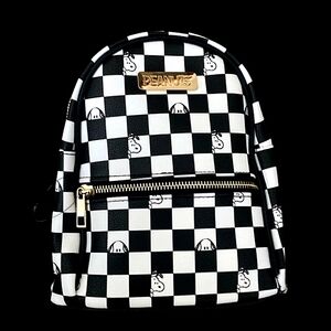 Snoopy Black and White Checkered Backpack